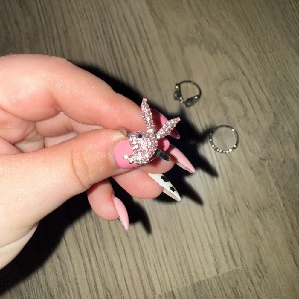 PLAYBOY Silver and Pink Women's Ring‎ Collection